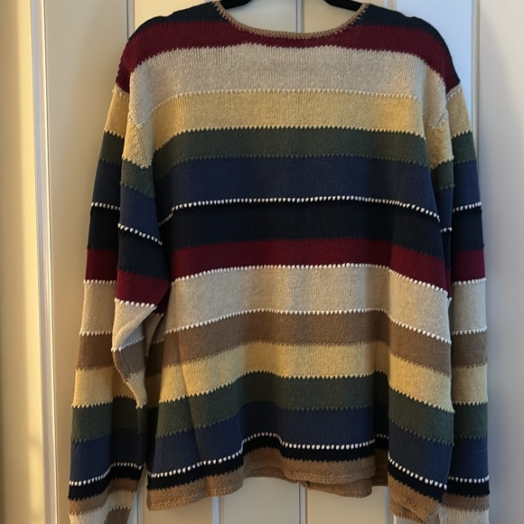 Women’s Colorful Striped Button Down Cardigan, 220 Hickory, size 2X - Picture 9 of 9